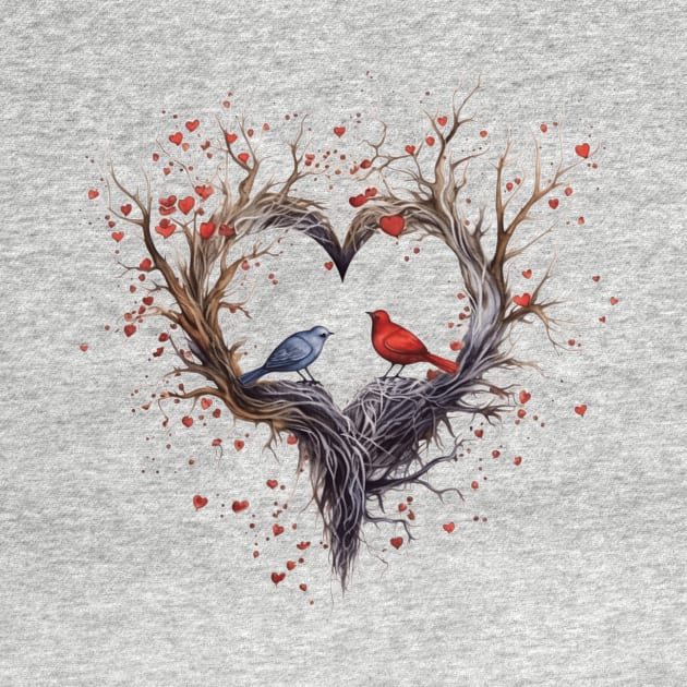 Cool Design tree birds Heart,birds on tree by Kertz TheLegend